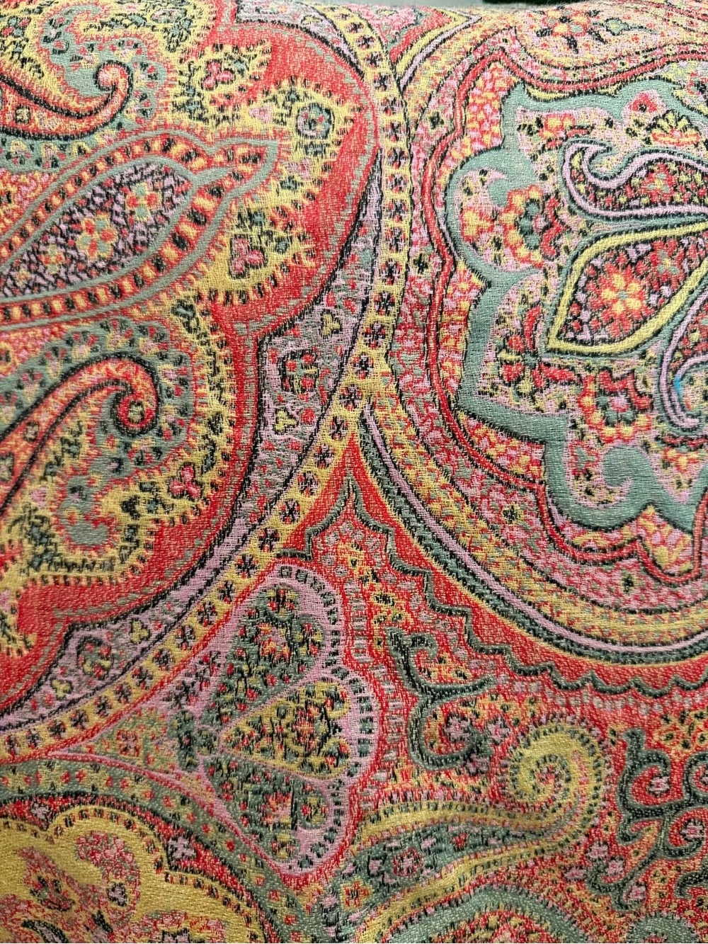 Pottery Barn Paisley Accent Pillow - Red, Pink, Yellow, Green, Black